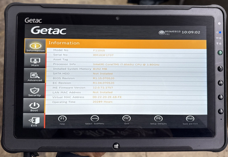 LOT OF 3 Getac F110 G5 Rugged Tablets | Core i7-8565U | 8GB RAM | 256 SSD gallery