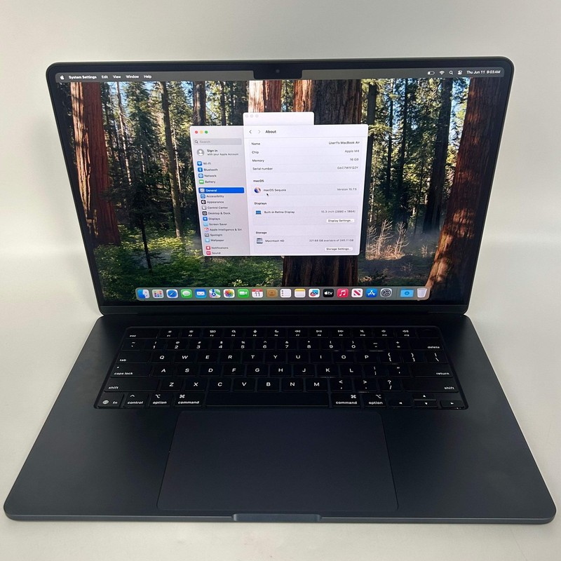 Apple MacBook Air 15" Midnight M4 10C GPU, 16GB RAM 256GB A3241 - 100% BH gallery