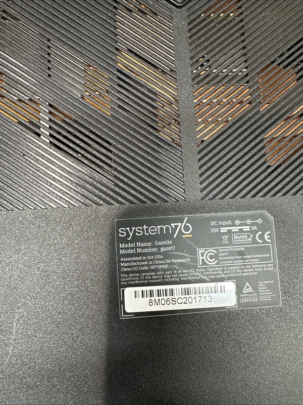 System 76 Gazelle17 Tested LCD Screen w/ Chassis & Battery – No Motherboard gallery
