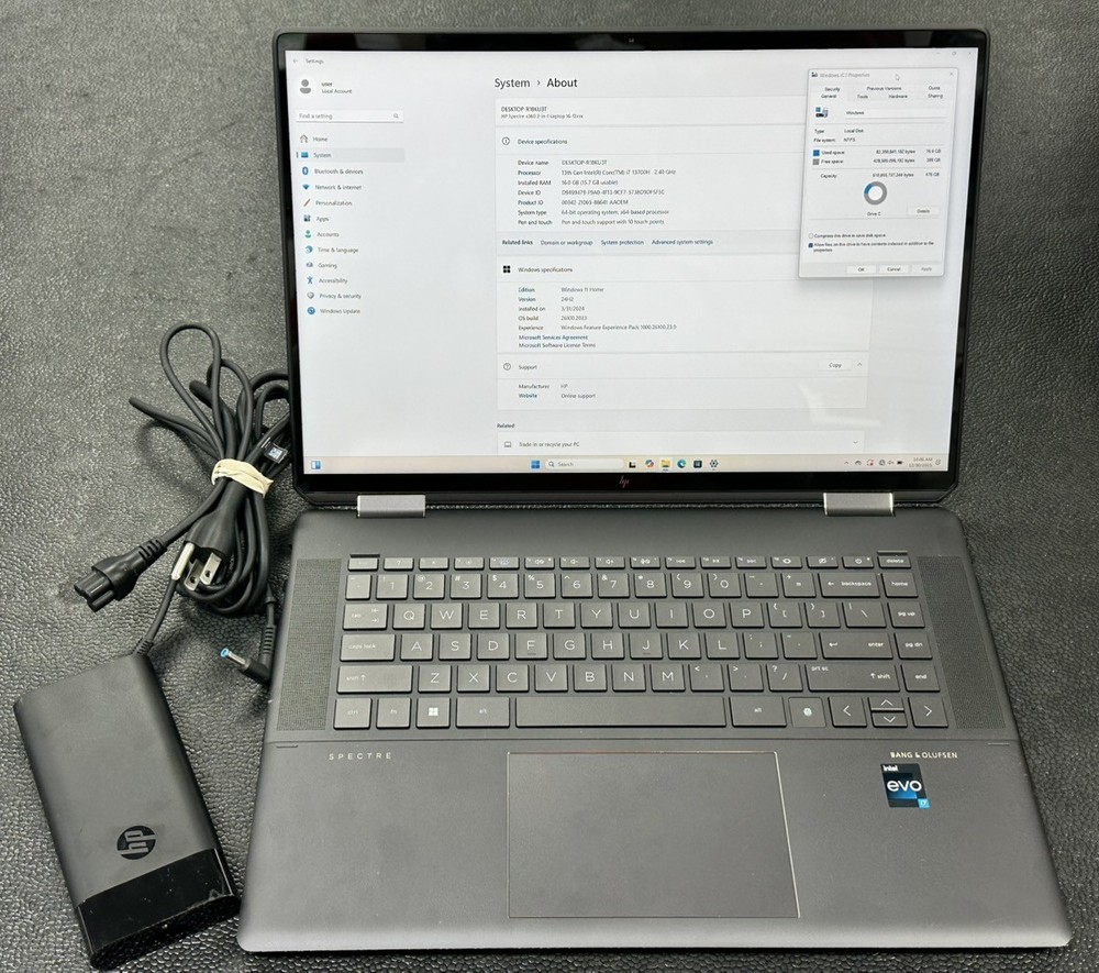 HP Spectre 16-f2013dx Home/Business 2-in-1 Laptop - 16", Intel i7-13 (PD1125640)
