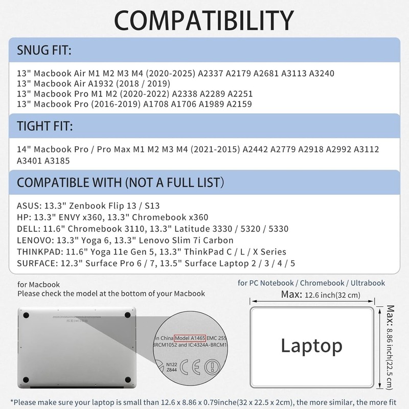 13 Inch Laptop Sleeve Case for 13 Inch MacBook Neo A18 A3404 and MacBook Air/Pro gallery