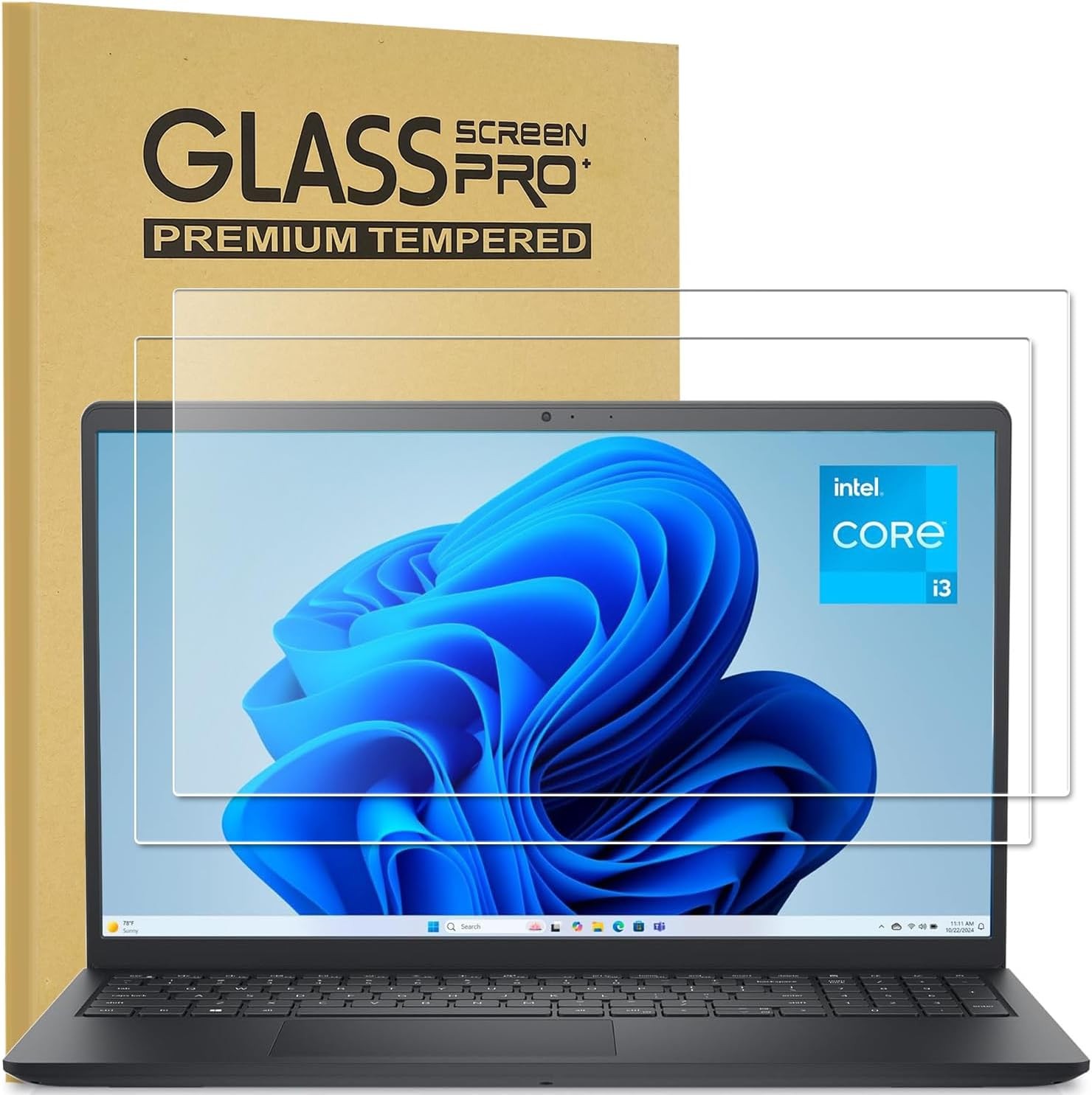 2-Pack Tempered Glass Screen Protectors for Dell 15, Pro 15 Essential, Inspiron gallery