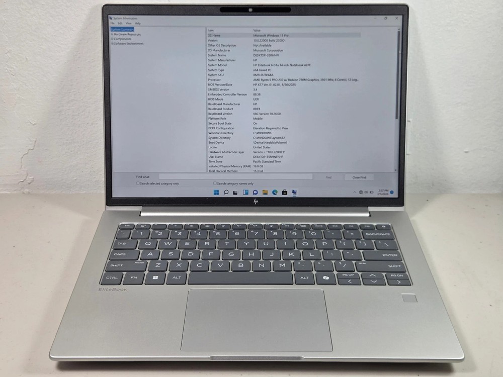2x HP EliteBook 6 G1a 14 inch Ryzen 5 PRO 230 32GB RAM 512GB SSD W11