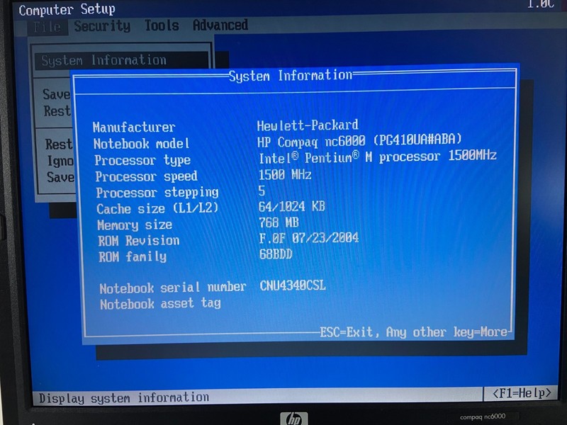 HP COMPAQ NC6000 Laptop | 768MB RAM | 30-60GB HDD | Intel 1.50 GHz | NO OS | gallery
