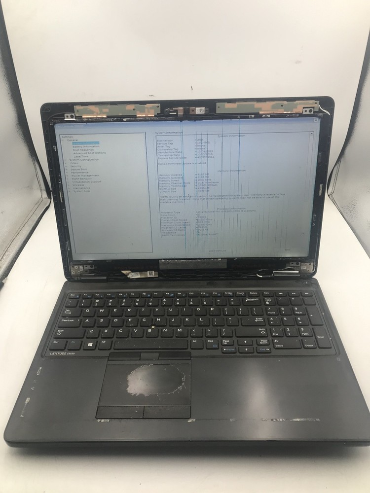 DELL LATITUDE E5550 - BOOTS TO BIOS - INTEL I5 5200U - NO RAM - READ DESCRIP -BB