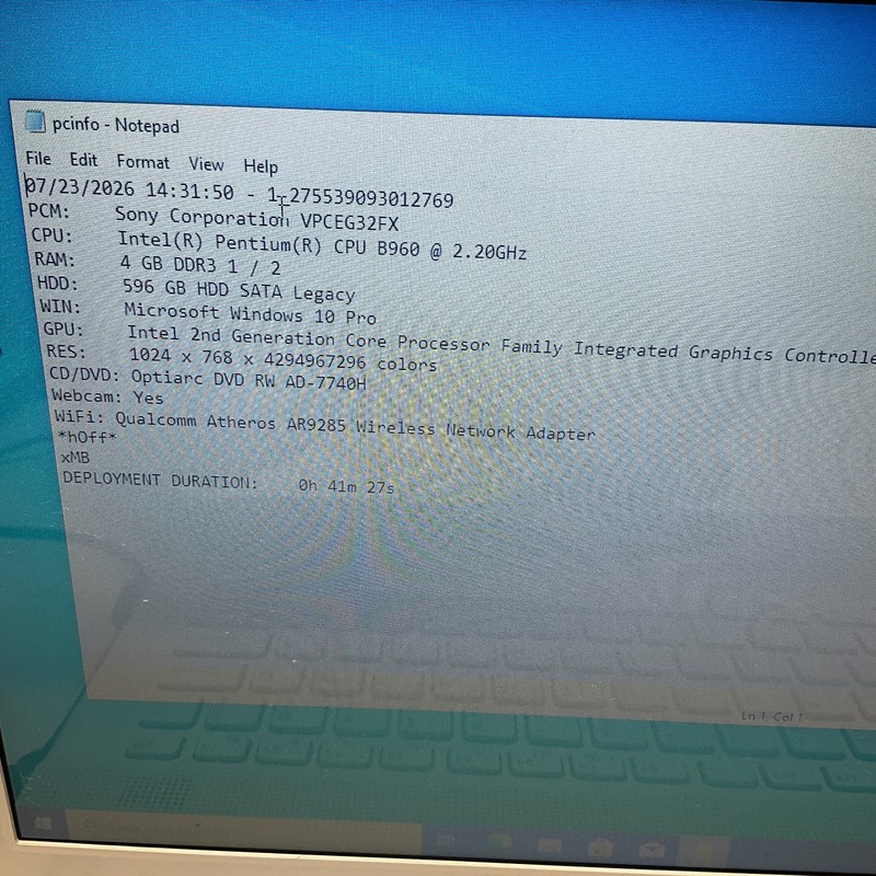 Sony Vaio PCG-61A11L Laptop Intel Pentium B960 @ 2.20 GHz 4GB 640GB HDD NO BATT gallery