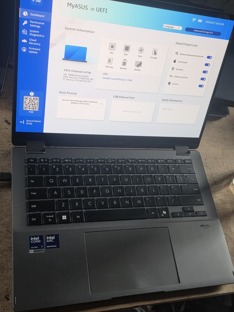 Asus Vivobook 14 Flip Core Ultra 7 256V 2.2GHz 16GB 1TB 14" TP3407SA Tpad