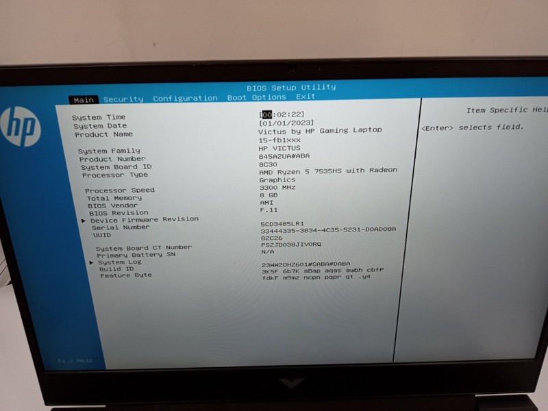 HP Victus 15-fb1013dx Laptop AMD Ryzen 5 7535HS Nvidia RTX 2050 - BOOTS - READ! gallery