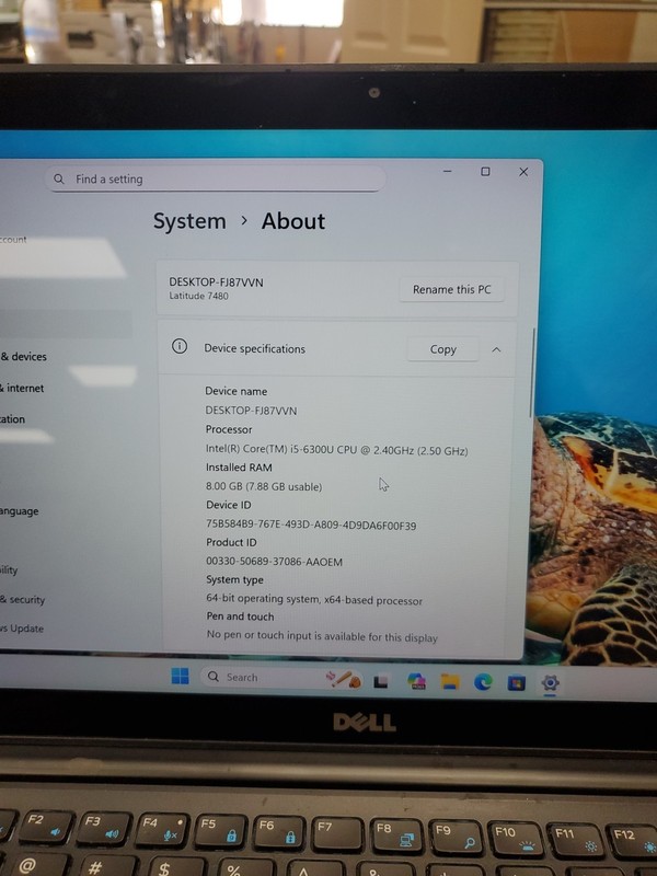 Dell Latitude 7480 14'' i5-6300U 2.4GH 8GB DDR4 256GB SSD Win 11 032526-2 gallery
