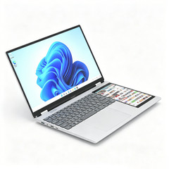 Double Touch 15.6”+7” Screen Laptop Computer 2.9GHz 16GB RAM 2TB Windows 11sz