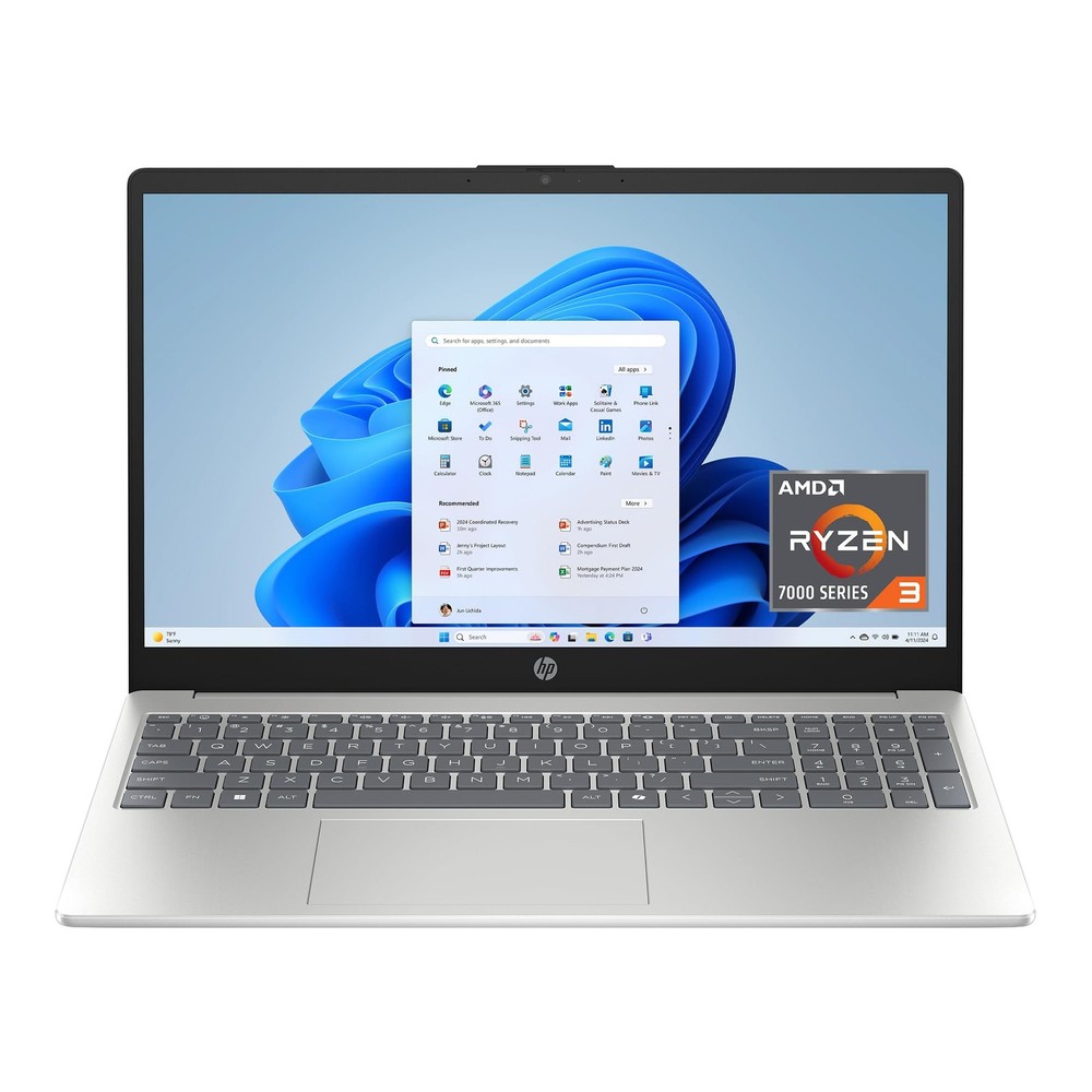 HP 15.6" Touch Ryzen 3 7320U 8GB 128GB Win11 Home S Mode Silver 15- fc0099nr