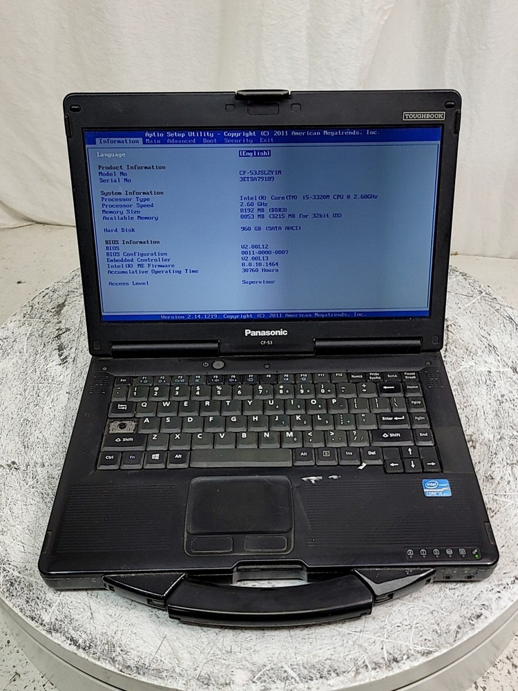 PANASONIC CF-53 CF-53JSLZY1M PC Laptop INTEL CORE I5-3320M 8GB 960GB SEE NOTES