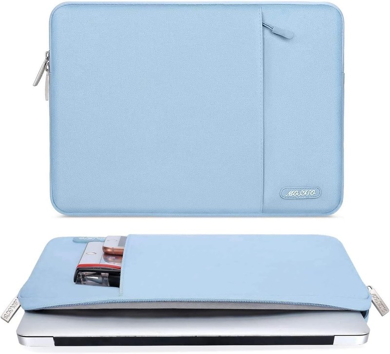 Sleeve for 15-15.6 inch Laptop, Polyester Vertical Bag with Pocket, Air Blue gallery