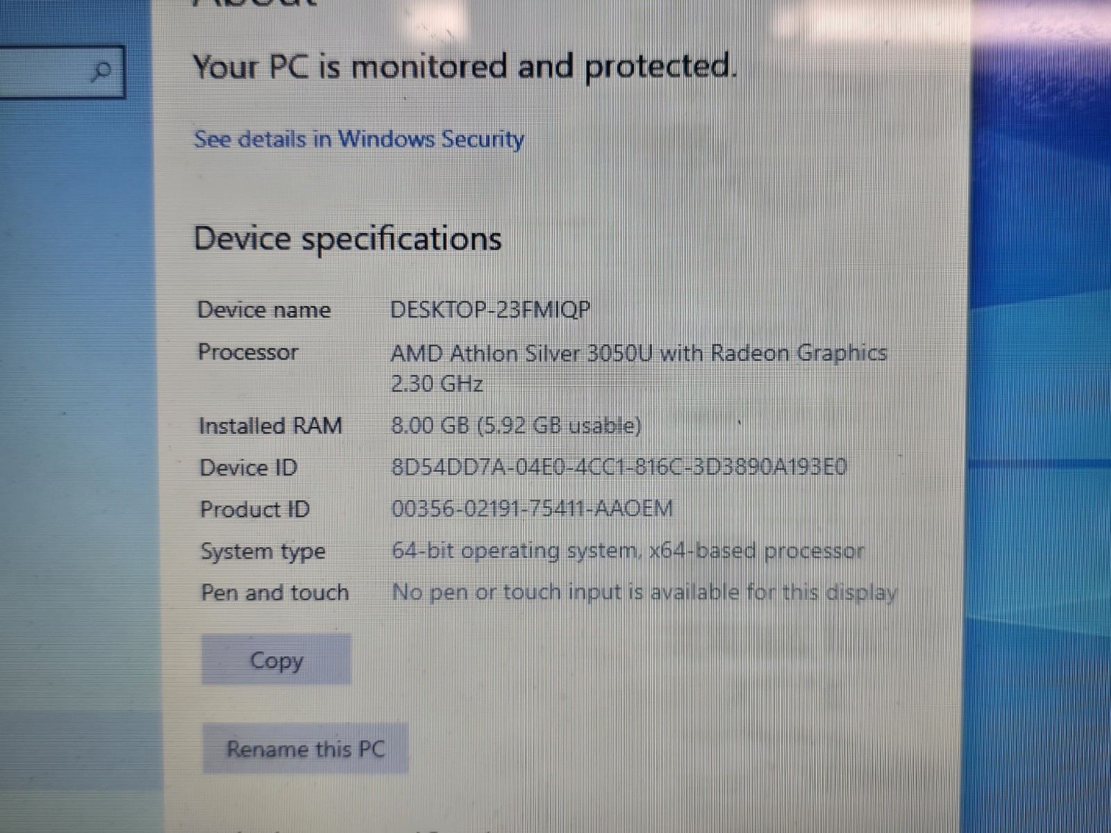 HP 14-dk1003dx 14" Laptop Notebook AMD Athlon Silver 3050U 8GB RAM 128GB HD gallery