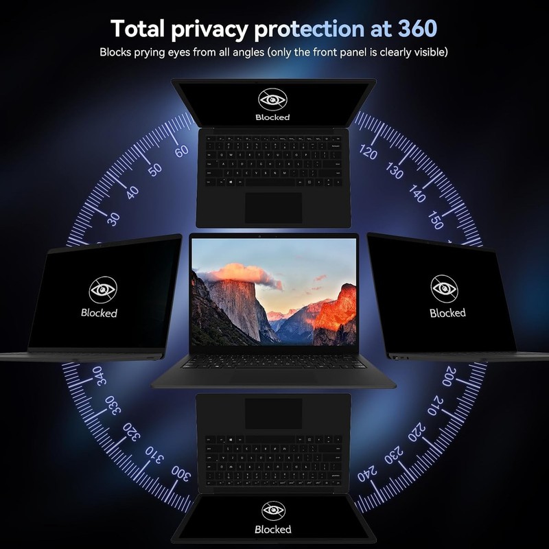 14" Privacy Screen for Laptops 16:9, 360° Anti Glare Shield Filter for Monitors gallery