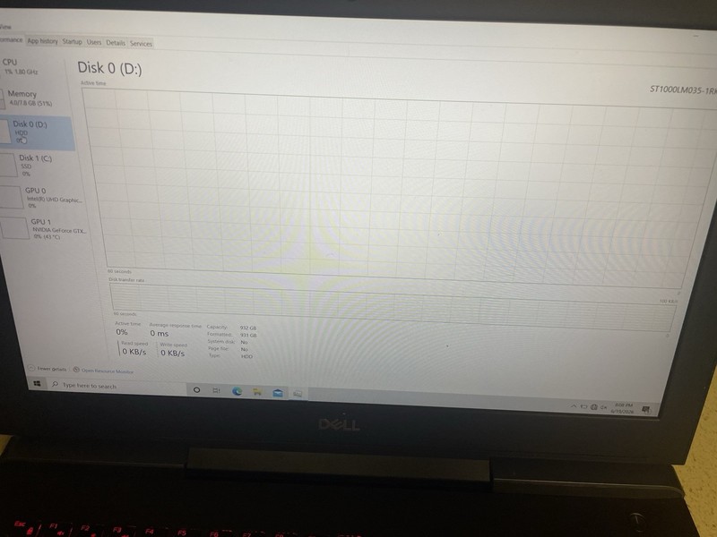 Dell G5 5587 gaming laptop 8GB RAM Nvidia GeForce GTX 1060 with Max-Q Design 6GB gallery