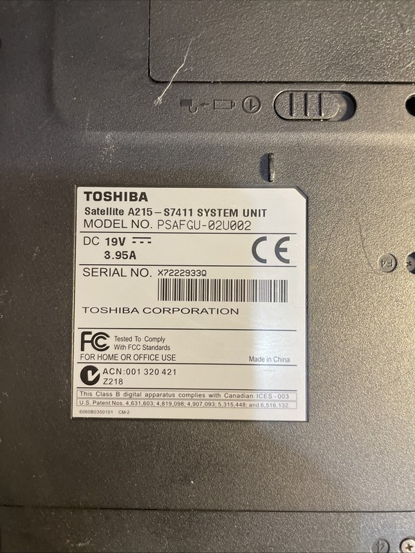 Retro Toshiba Satellite A215 Laptop! AMD Turion 64 X2 Processor! No hard drive. gallery