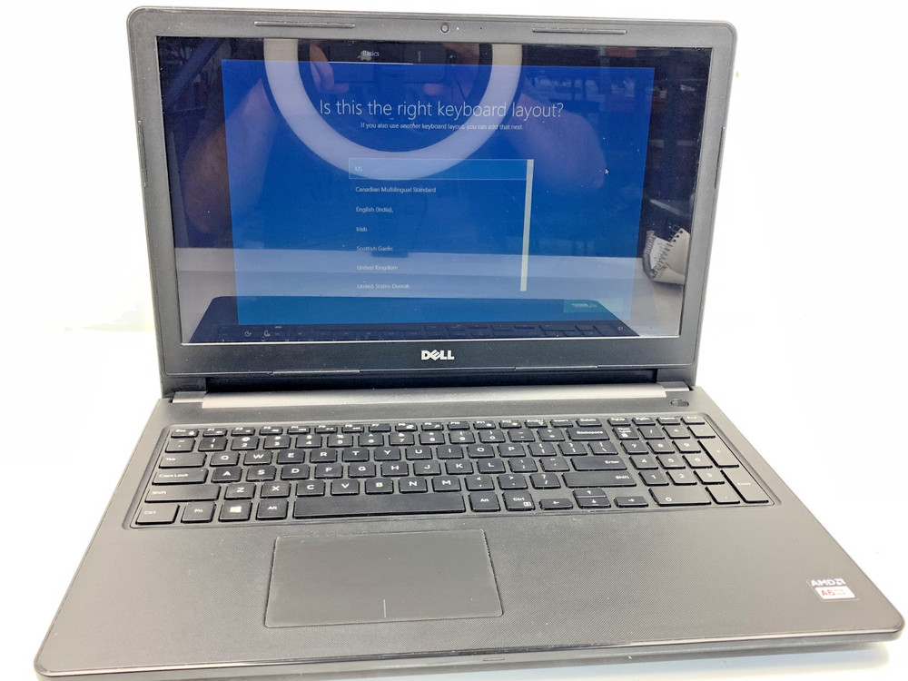 Dell Inspiron 15 3565 Laptop Windows 10 Pro 500GB HD 7th Gen AMD A6-9200 4GB Ram