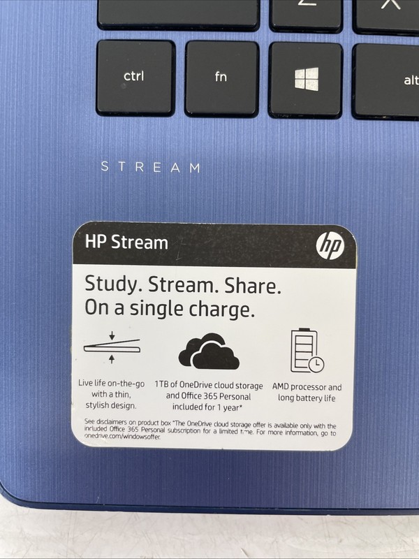 HP Stream 14-DS0036NR 14" AMD A4-9120E 1.5GHz 4GB RAM 64GB SSD Radeon Windows 10 gallery