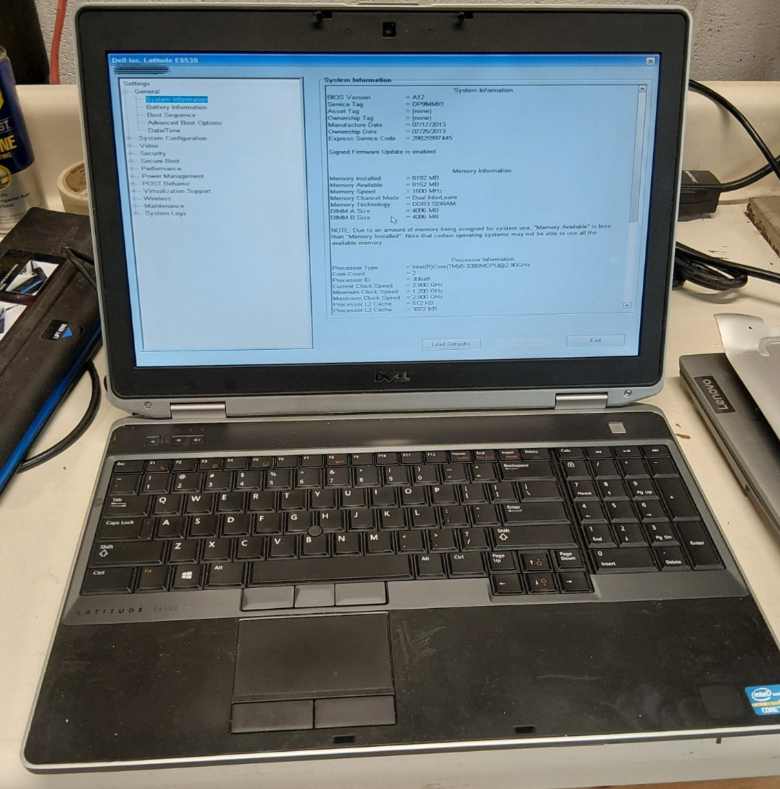 Dell Latitude E6530 Intel i5- 8-GB RAM No HDD/CORD/SCREEN SPOT/BOOTS #925 gallery