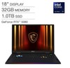 MSI Raider 18 HX AI Intel Core Ultra 9-285HX NVIDIA RTX 5080 32GB RAM 1TB SSD gallery