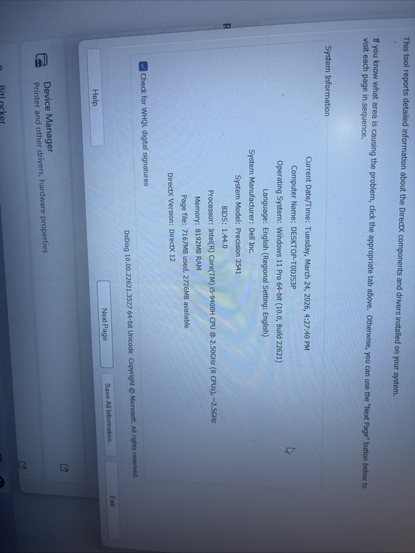 Dell Precision 3541-i5-9400H@2.50GHz 8GB DDR4 Ram 256GB NVME SSD W11P (012) gallery