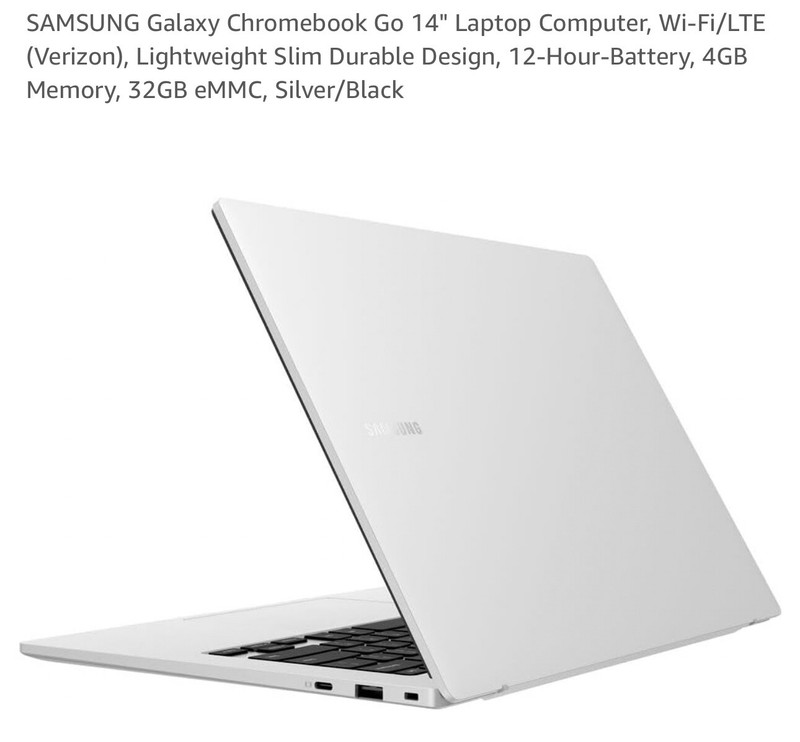 Samsung Galaxy Chromebook Go 14 in Intel Celeron 4GB RAM 32GB SSD Laptop -... gallery