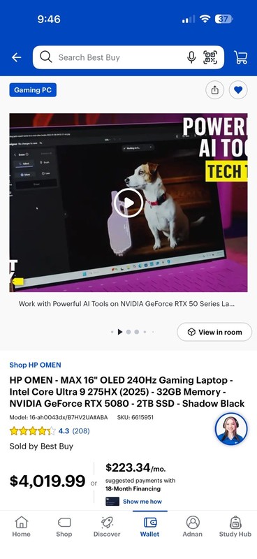 HP OMEN MAX 16 OLED 240Hz Core Ultra 9 275HX RTX 5080 32GB 2TB W11 gallery