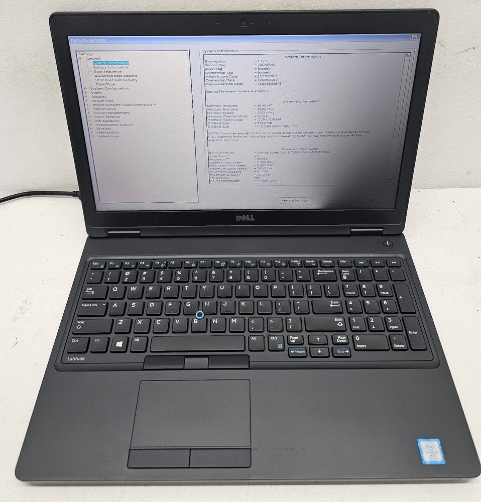 Dell Latitude 5580 15.6" Laptop Intel Core i5-7300U 8GB RAM NO HD/OS (FL)