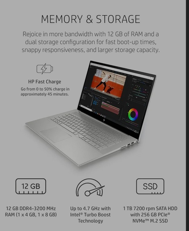 HP ENVY LIKENEW COMPUTER NTEL CORE I7-1165G7 | 1TB CMOS ISSUE gallery