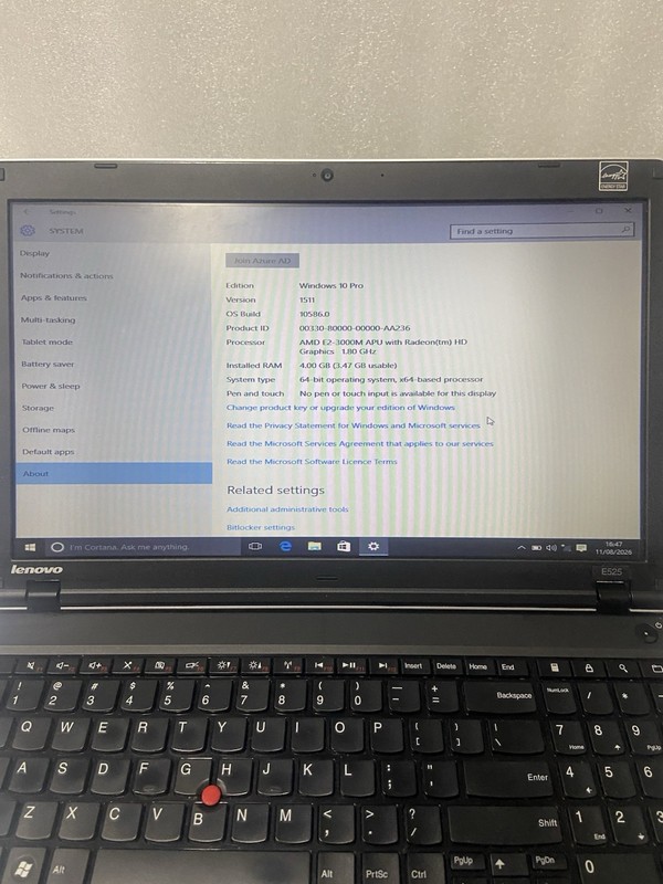 Lenovo ThinkPad Edge E525 15.6" AMD E2-3000M 4GB 297GB SSD Win 10 + Adapter gallery