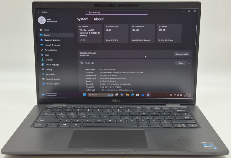 Dell Latitude 7420 Laptop i5-1145G7 2.60GHz 16GB RAM 256GB NVMe SSD W11P gallery