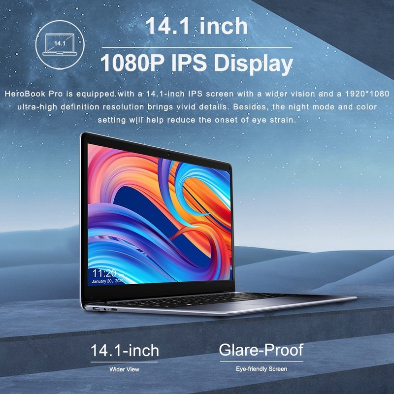 CHUWI - 14.1" Laptop - Intel Celeron 2.8GH- 8GB Memory - 256GB SSD - HDMI Silver gallery