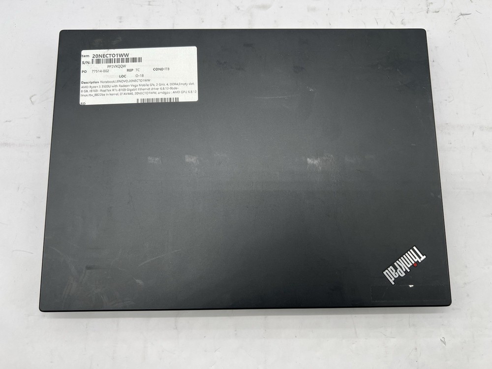Lenovo ThinkPad E495, AMD Ryzen 5 3500U, 2.1GHz, 8GB RAM-No HDD/OS/Adapter