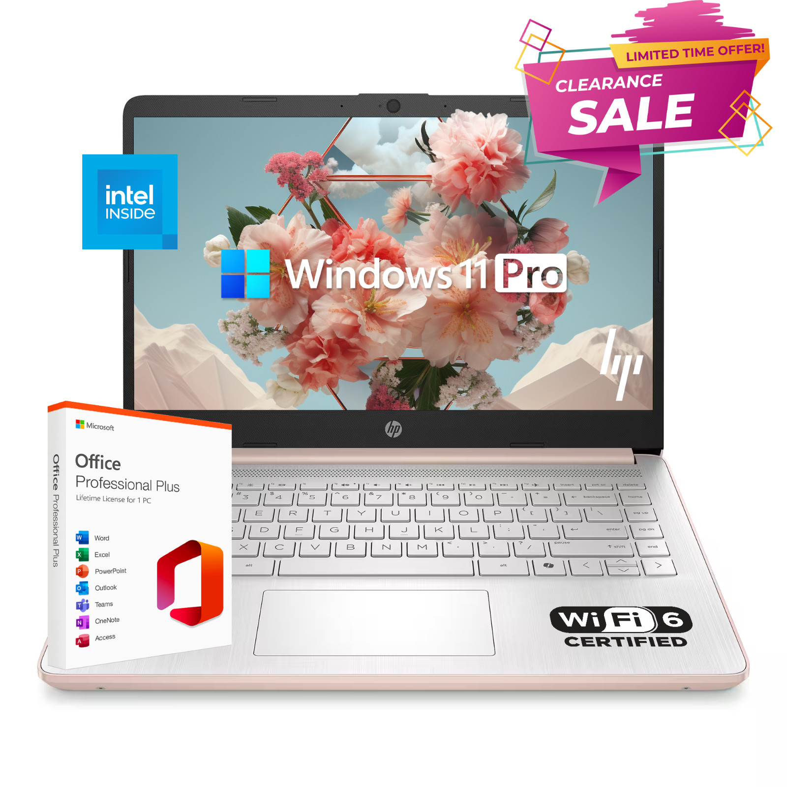 HP Laptop Computer 14", Intel N150, 8GB RAM + 256GB Storage, Windows 11 Pro gallery