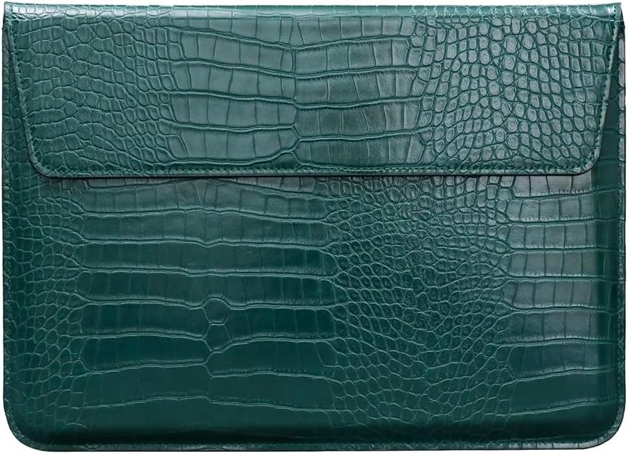Crocodile Grain PU Leather Flap Style Laptop Bag for 15-16 Inch MacBook Air 15 P
