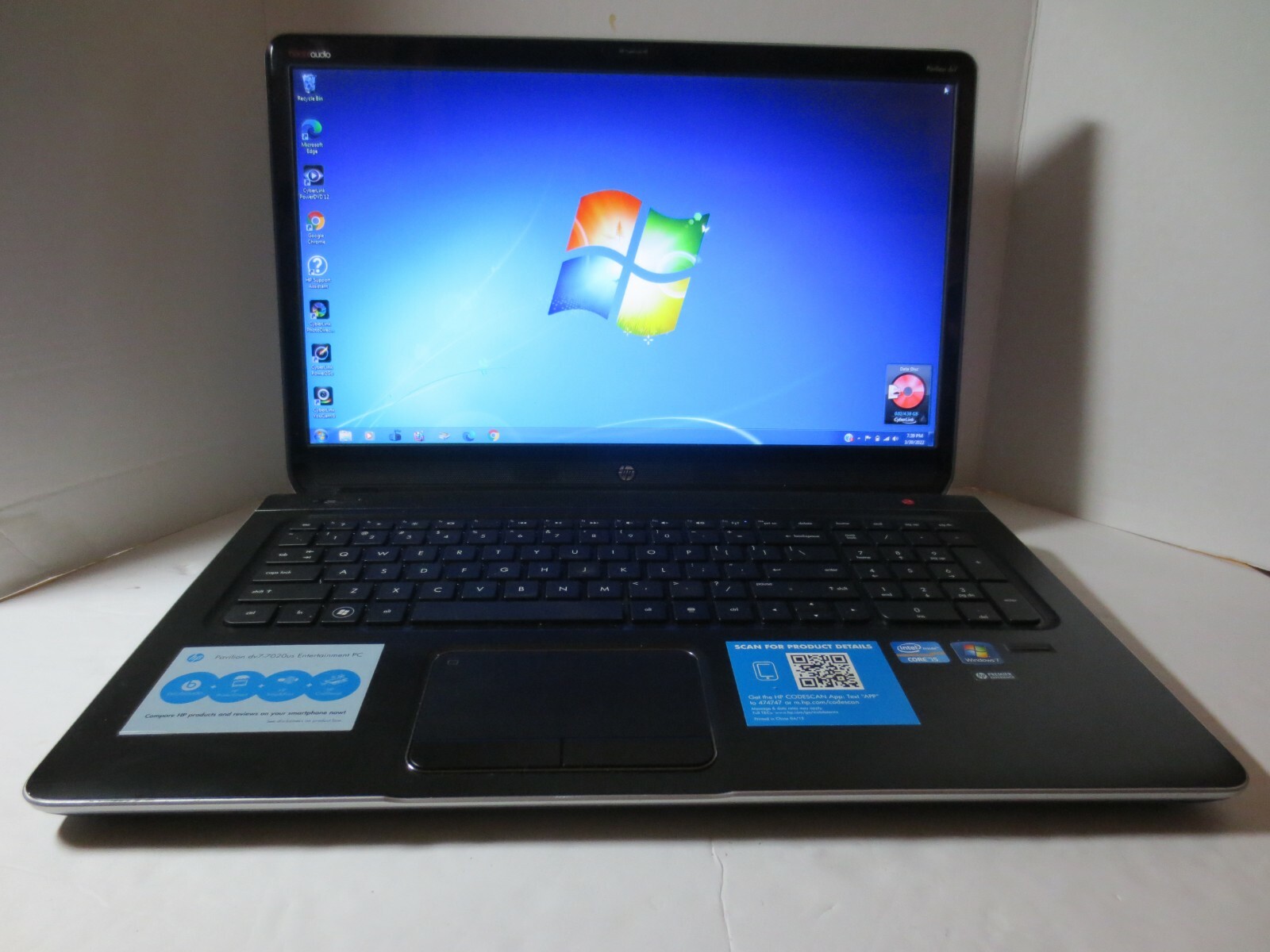 HP PAVILION DV7-7020US 17.3 CORE I5-3210M@2.50GHz 8GB RAM 1TB HDD WIN7 OFF13 (1) gallery