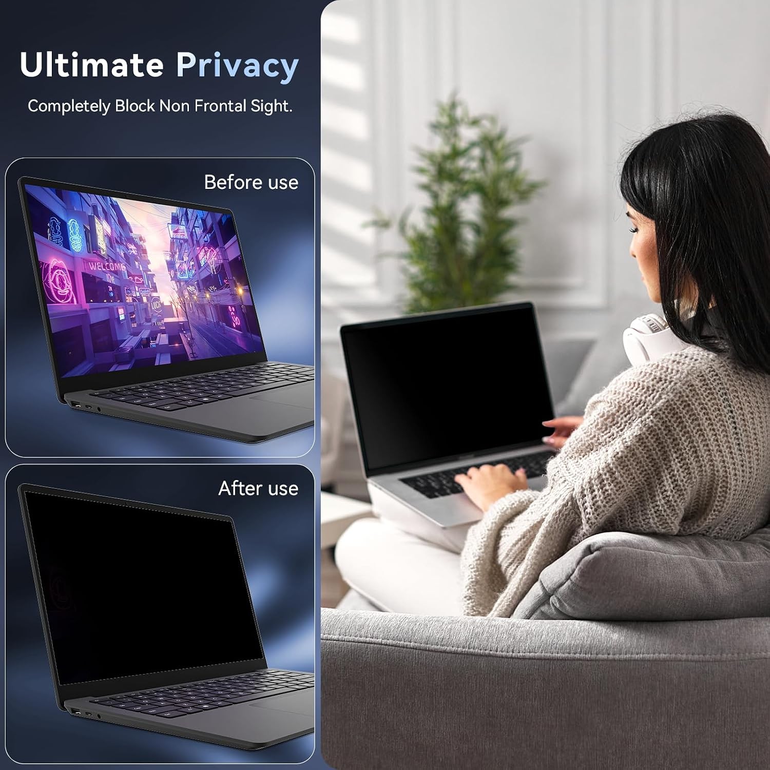 14 Inch Laptop Privacy Screen Shield Anti Glare Filter for HP Dell Asus Lenovo T gallery