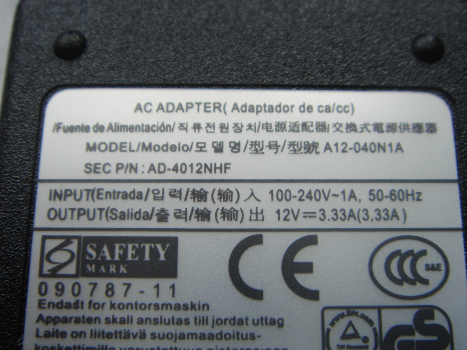 SAMSUNG 12V 3.33A Power Supply ATIV Smart PC XE500T1C Pro XE700T1C gallery