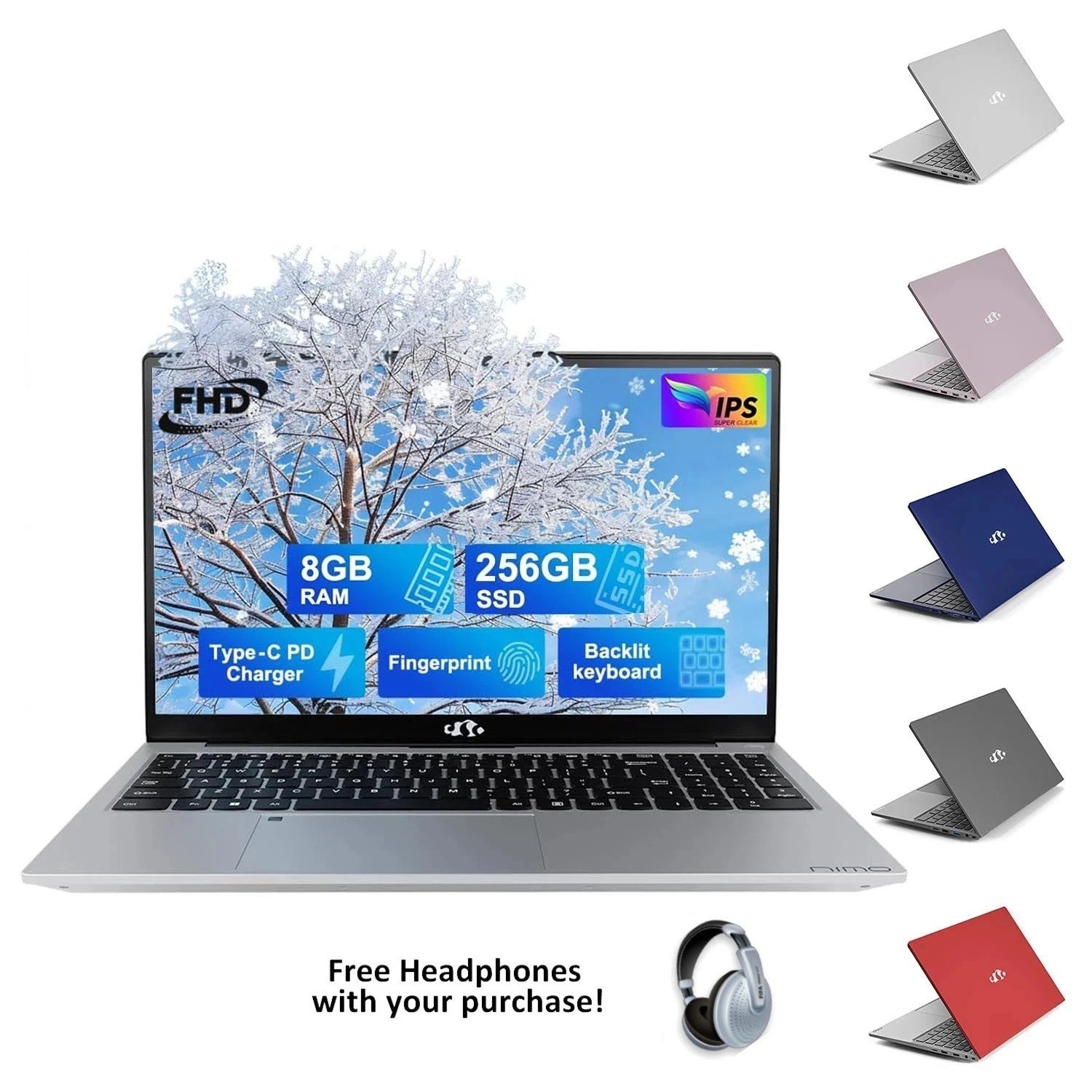 Nimo 15.6" Intel Silver 8GB 256GB Win11/10/Android/or Linux Office 2024* gallery