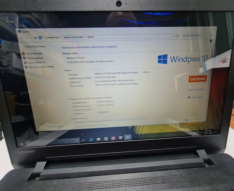 Lenovo Idealpad 110 Notebook, AMD A4-7210 1.8Ghz, 15.6, 4GB,500GB HD, Windows 10 gallery