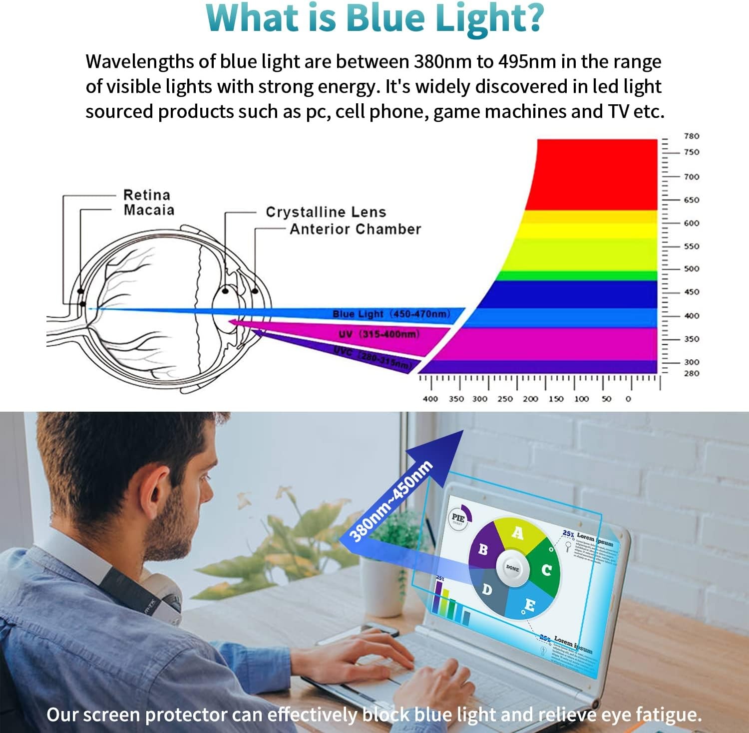 Anti Blue Light Screen Protector 2-Pack for 13.3" Laptops with 16:10 Ratio gallery