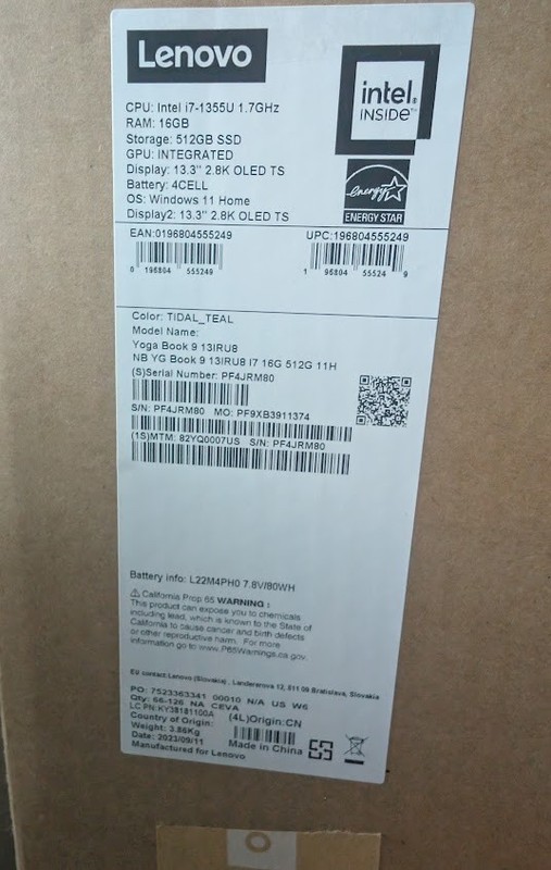 Lenovo Yoga Book 9 13IRU8 13.3" (512GB SSD, Intel Core i7 13th) gallery