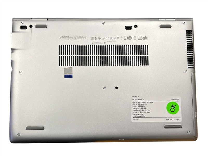 HP ProBook 650 G4 i5-8350U 1.70GHZ 8GB DDR4 256GB SSD WIN11PRO 15.6" Laptop PC gallery