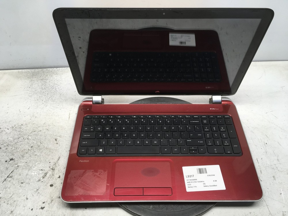 HP 15N094NR AMD E1-2100 1000MHz 8 GB NO HDD No Batt