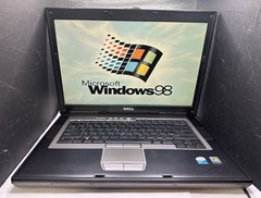 DELL D820 CORE 2 DUO, WIN 98, 64 GB SSD POWER ADAPTER, STRICTLY FOR PARTS/REPAIR