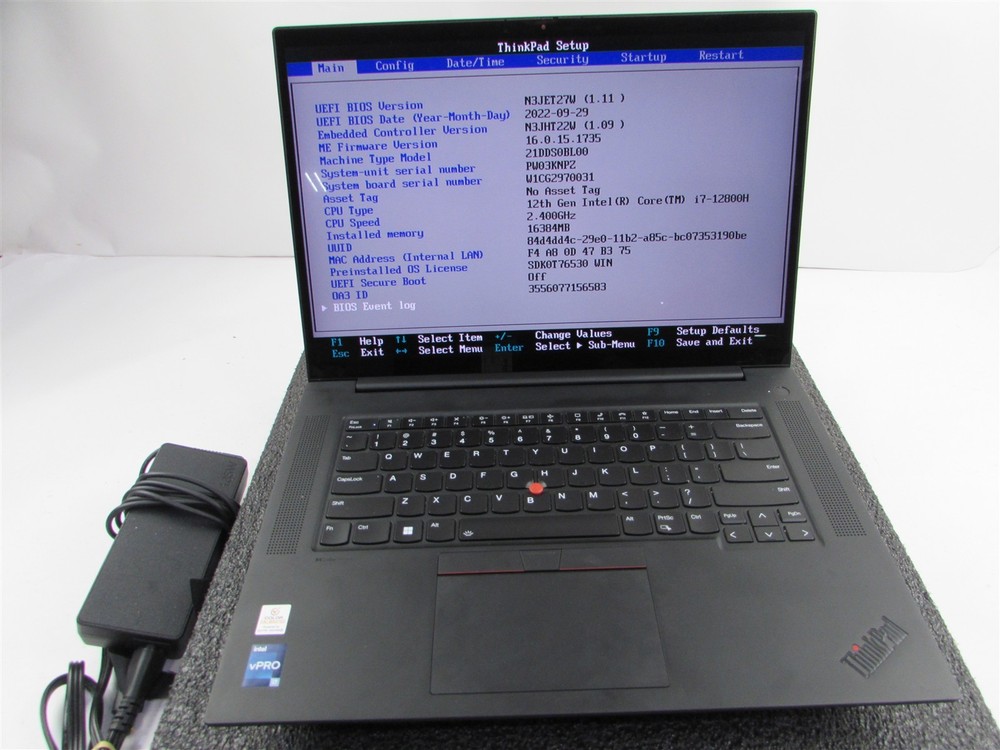 LENOVO THINKPAD P1 (GEN 5) TOUCH i7-12800H 512GB 16GB RAM RTX A1000 WIN 11