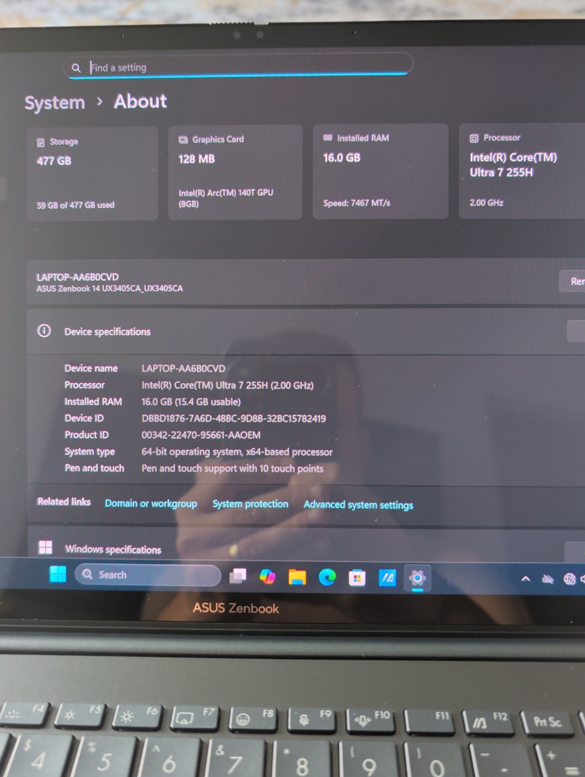 ASUS Zenbook 14 Touch OLED UX3405CA, Ultra 7 255H, 16 Gb Ram, 512 Gb SSD, W11H. gallery
