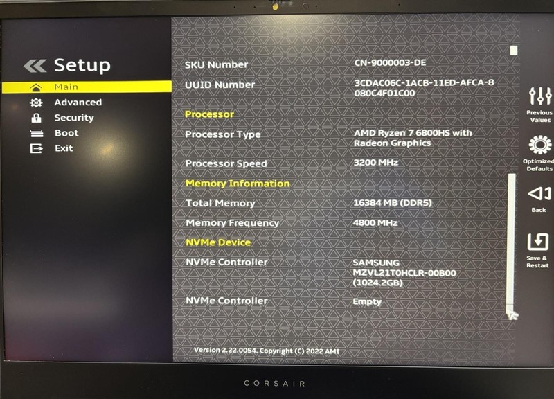 Corsair Voyager A1600 16'' 1TB AMD Ryzen 7 16GB RAM Gaming Laptop- German Layout gallery