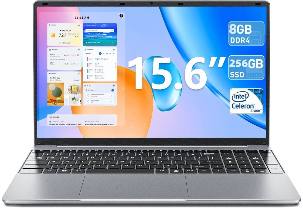 SGIN 15.6 inch Laptop 8GB 12GB RAM+256GB 512GB SSD Intel Celeron WIFI Windows 11